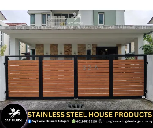 Folding Auto Gate Stainless Steel Design Ampang | Malaysia  