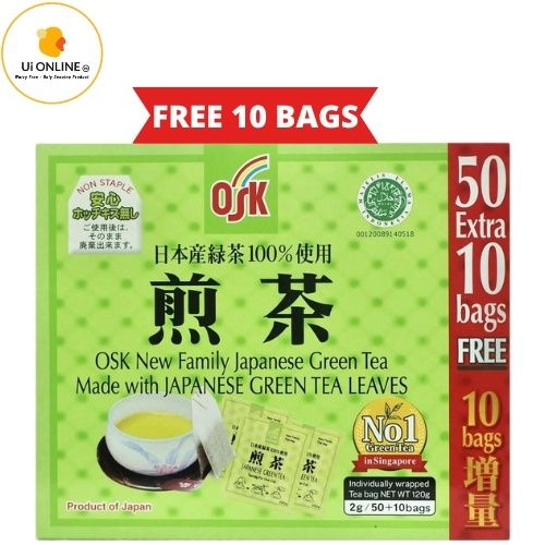 OSK 100% Japanese Green Tea Leaves 2g X 50's [ PROMO 50+10 ] - EXPIRY DATE : SEPTEMBER 2025
