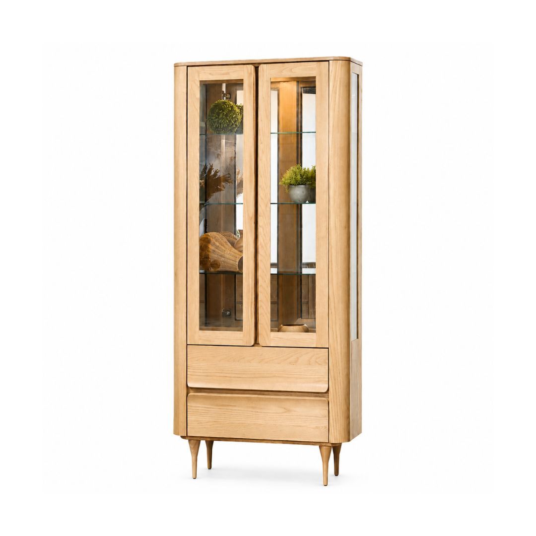 MERIDIA 3FT High Display Cabinet C/W 2 Doors & 2 Drawers
