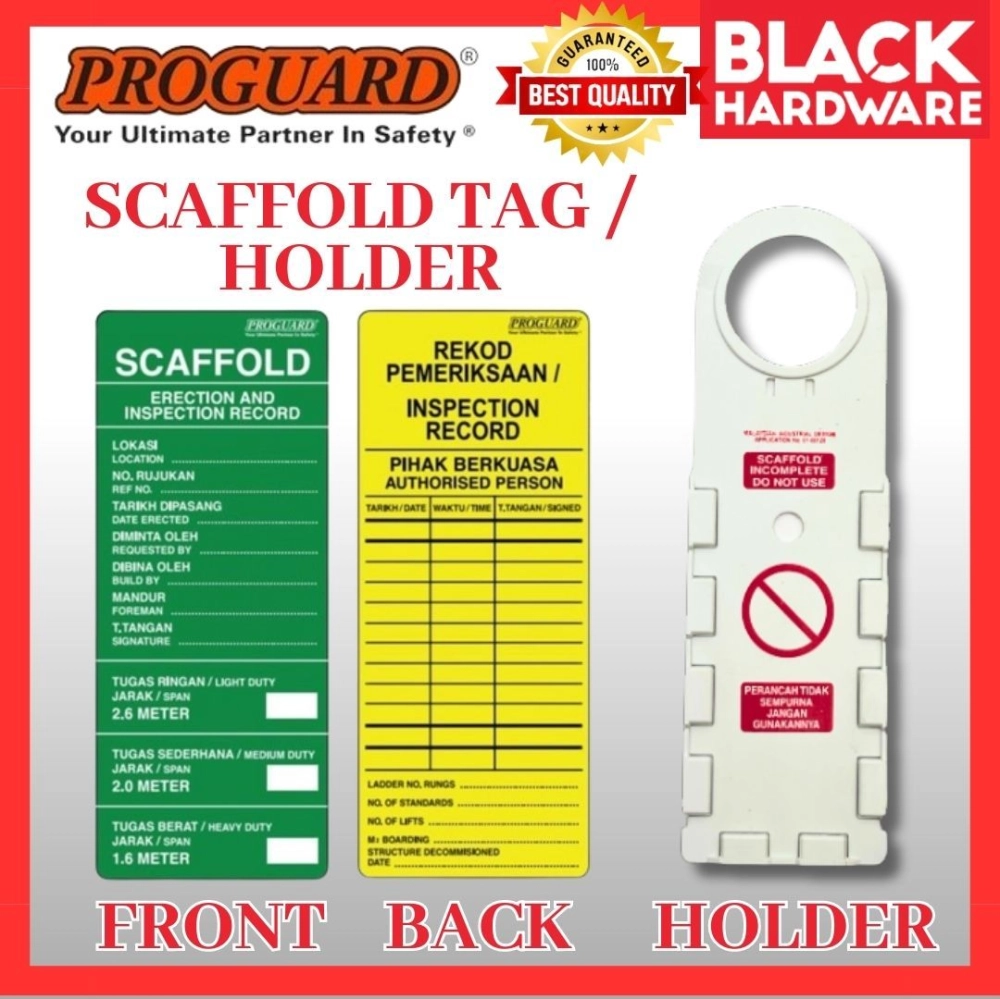 Black Hardware Scaffolding Set Tag Tool Awas Caution Safety Sign Danger Warning Sticker Tape Amaran Lockout Tagout 警告贴纸