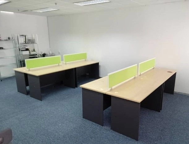 Office Furniture Kl Office Workstation Table Cluster Of 4 Seater | Office Cubicle | Office Partition | Meja Pejabat