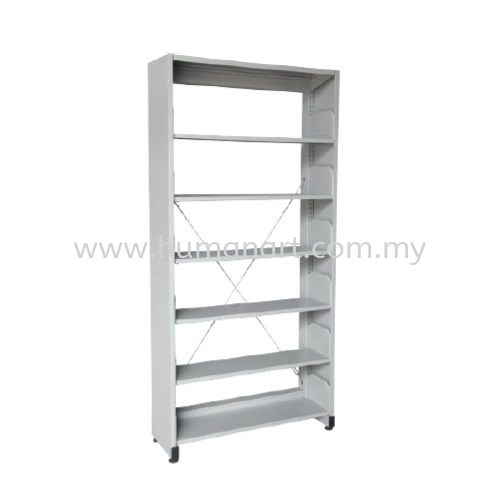 STEEL LIBRARY SHELVING SINGLE SIDED WITH SIDE PANEL AND 6 SHELVING A 316 - johor | melaka | seremban