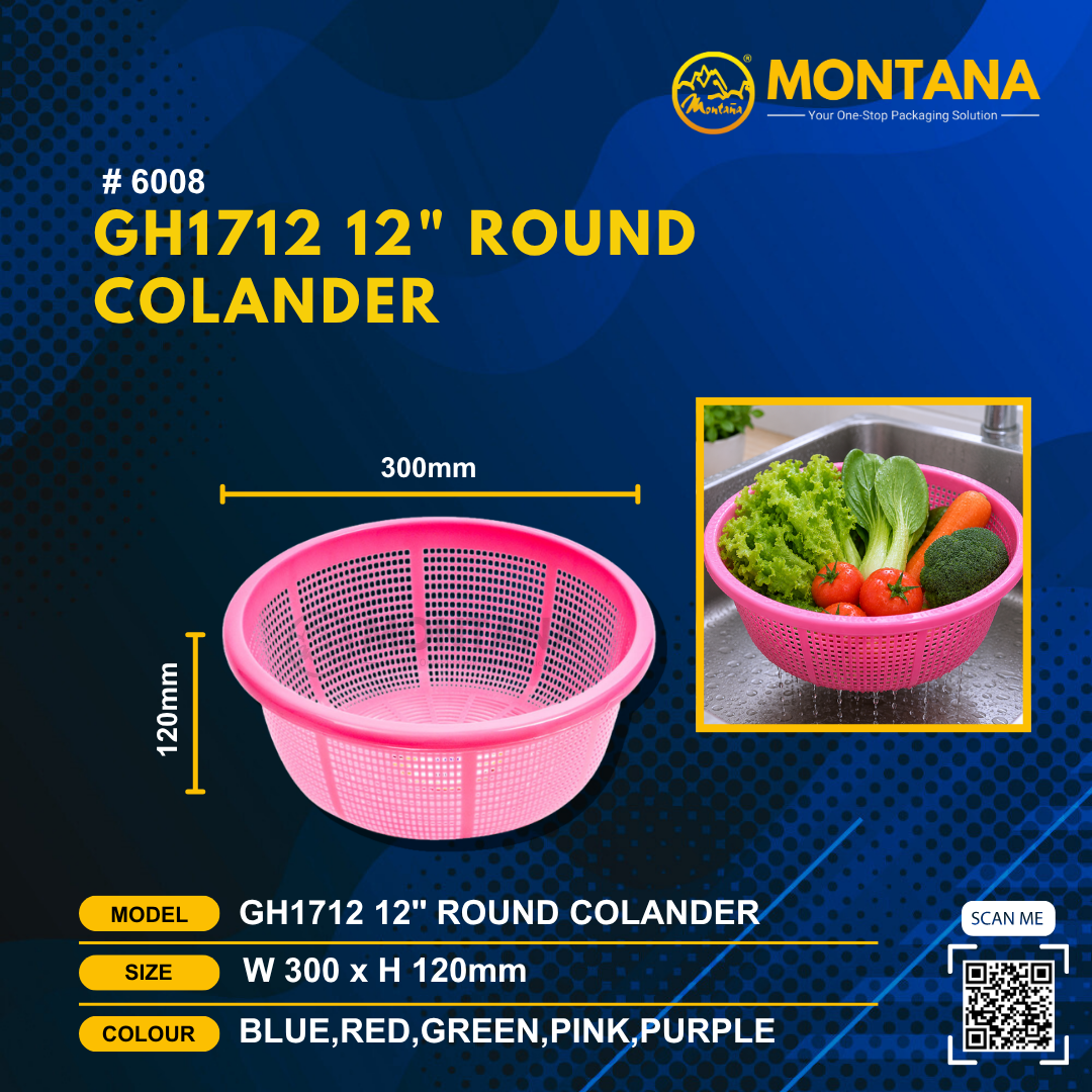 (6008) GH1712 12" ROUND COLANDER