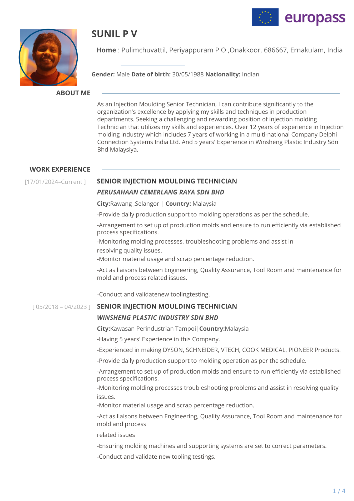 Injection molding technician