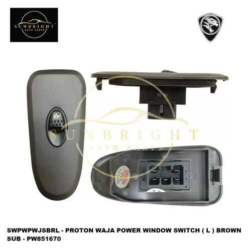 SWPWPWJSBRL - PROTON WAJA POWER WINDOW SWITCH ( L ) BROWN SUB - PW851670 - Sunbright Auto Parts Supply Sdn Bhd