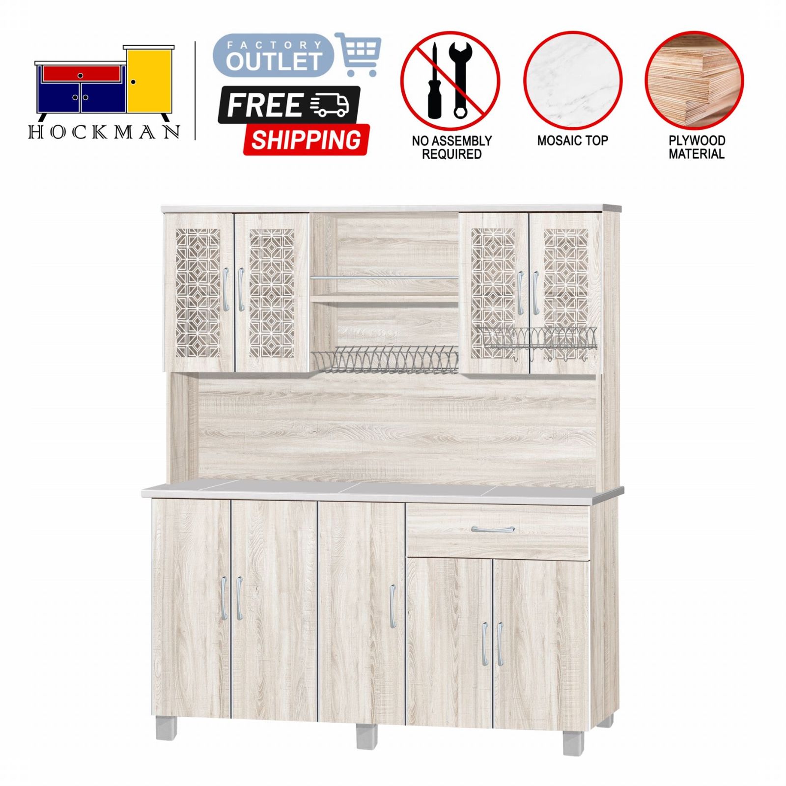 6 Feet Kitchen Cabinet Maple Color 9606 / Wenge 6606 / Walnut 5606 / Whitewash 2606 Furniture