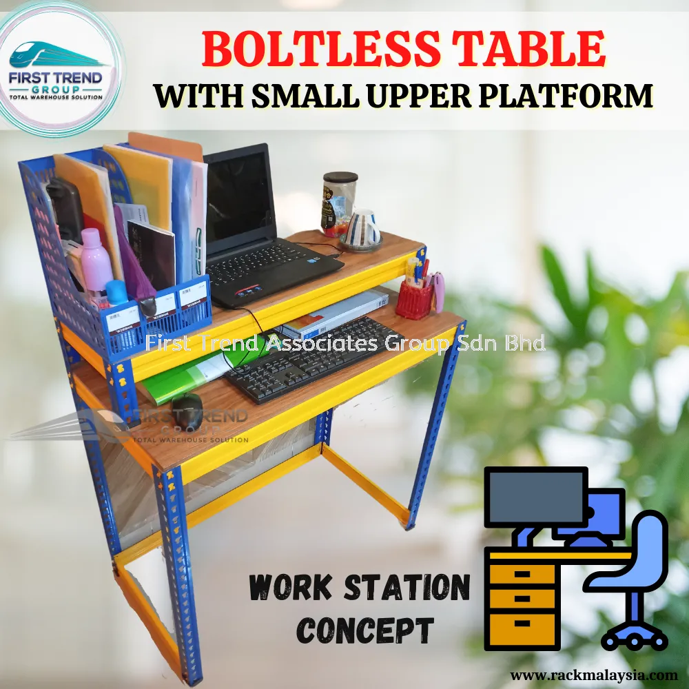 Boltless Table Rack Meja Rak Double Layer Multipurpose Table Home Table / Meja Komputer / Meja Serbaguna (SMALL)