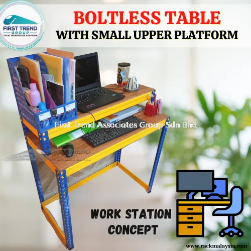 Boltless Table Rack Meja Rak Double Layer Multipurpose Table Home Table / Meja Komputer / Meja Serbaguna (SMALL)