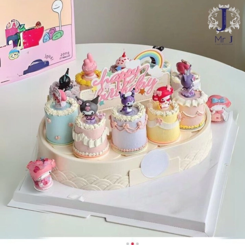 Rotating Mini Cake | Kuromi & Melody | Birthday Girl Cake