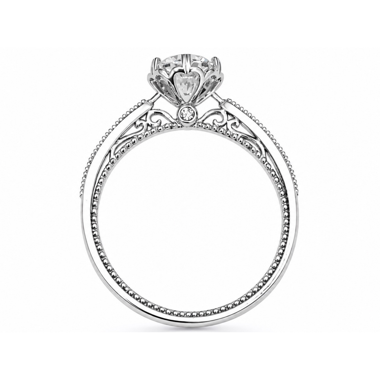Roman & Co庐 Velissea Heritage Bloom Pav茅 Solitaire Engagement Ring