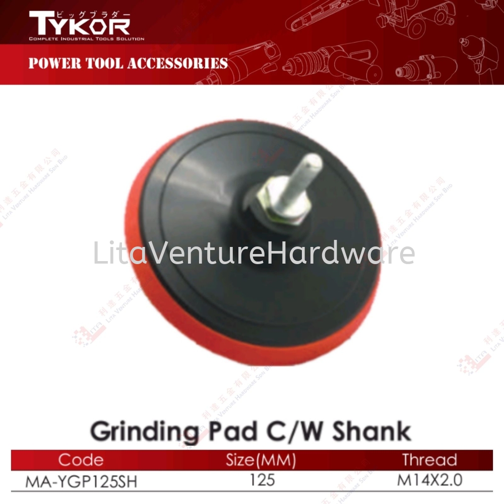TYKOR BRAND GRINDING PAD COVER WITH SHANK - MAYGP125SH