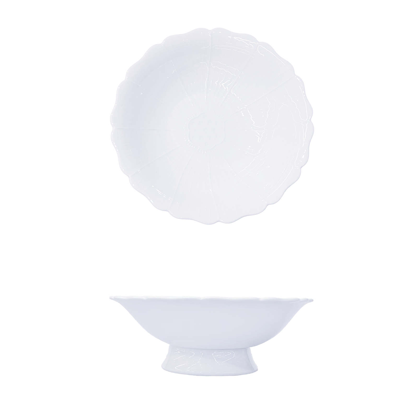 YGB-8'' -lotus-heart-tall-bowl-月光白-8-莲心高脚碗