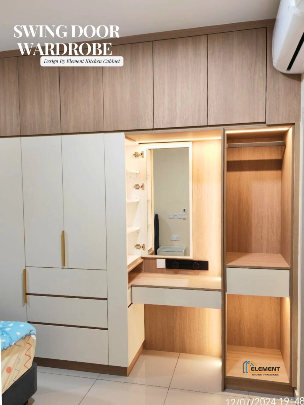 wardrobe design with dressing table Built in Wardrobe & Dressing Table