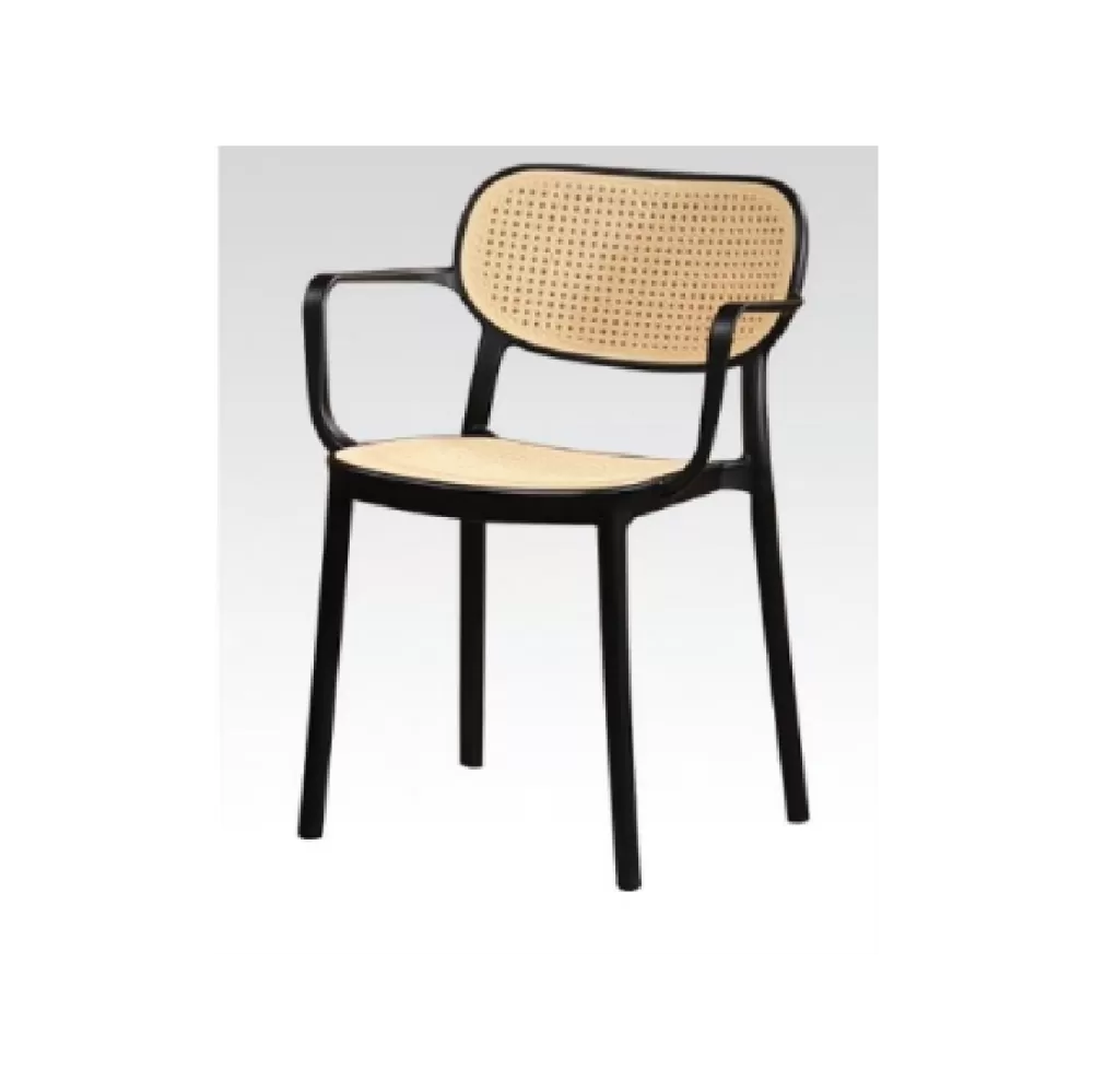 Sophie Arm Rattan Chair - Black
