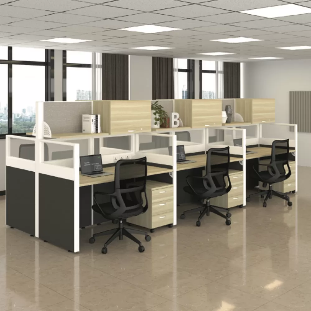 OFFICE WORKSTATION TABLE OF 6 B60-Q-6R | OFFICE FURNITURE