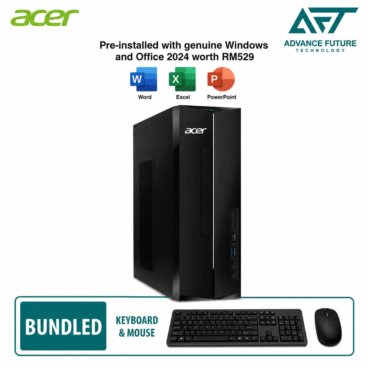 Acer Aspire XC-1725-77730W11 Desktop PC ( AMD Ryzen 7 7730U, 16GB, 1TB SSD, ATI, W11, H&S 2024+M365 )