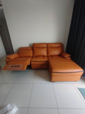 Leather Sofa Recliner | L Shape Sofa with Recliner System | Home Theater Sofa