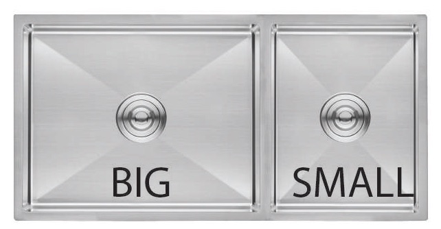 FAU-DB-9045A-ST Double Bowl Undermount Kitchen Sink – 900x450mm, Nano Handmade Stainless Steel, Silver