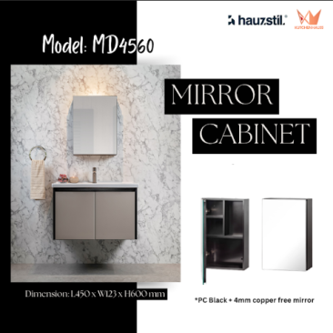 HAUZSTILL Bathroom Mirror Cabinet With Swing Door MD4560