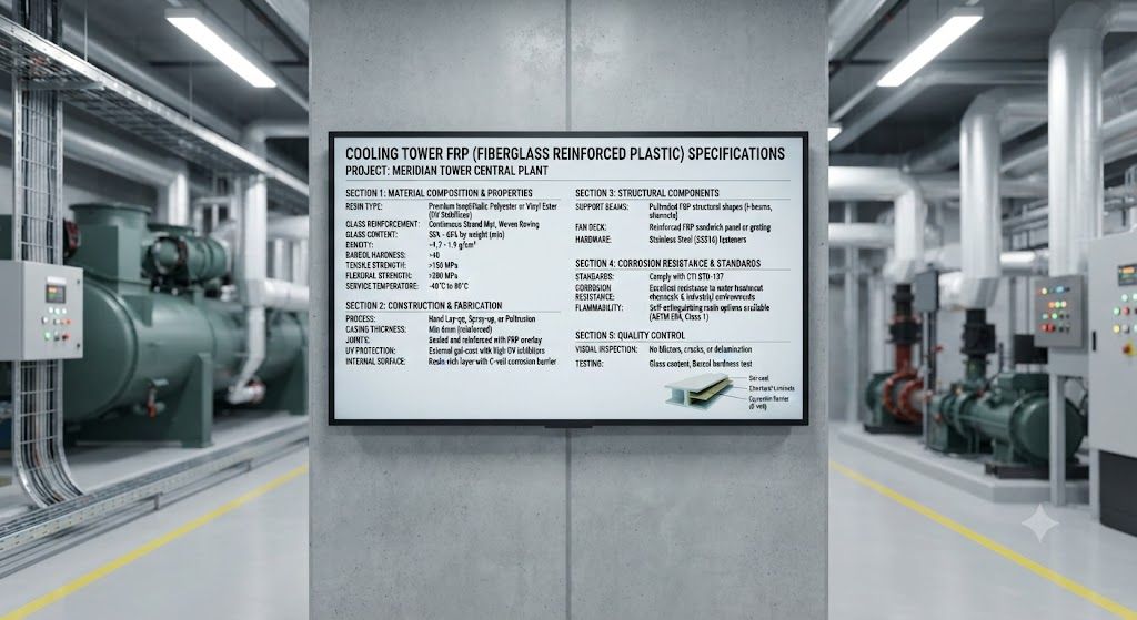 Cooling tower FRP (Fiberglass Reinforced Plastic) specifications