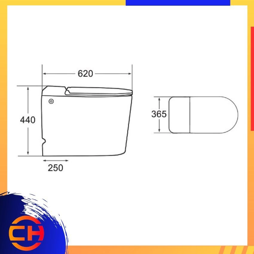 SORENTO TANKLESS WATER CLOSET SRTWC8122 ( L620 x W375 x H450MM ) 