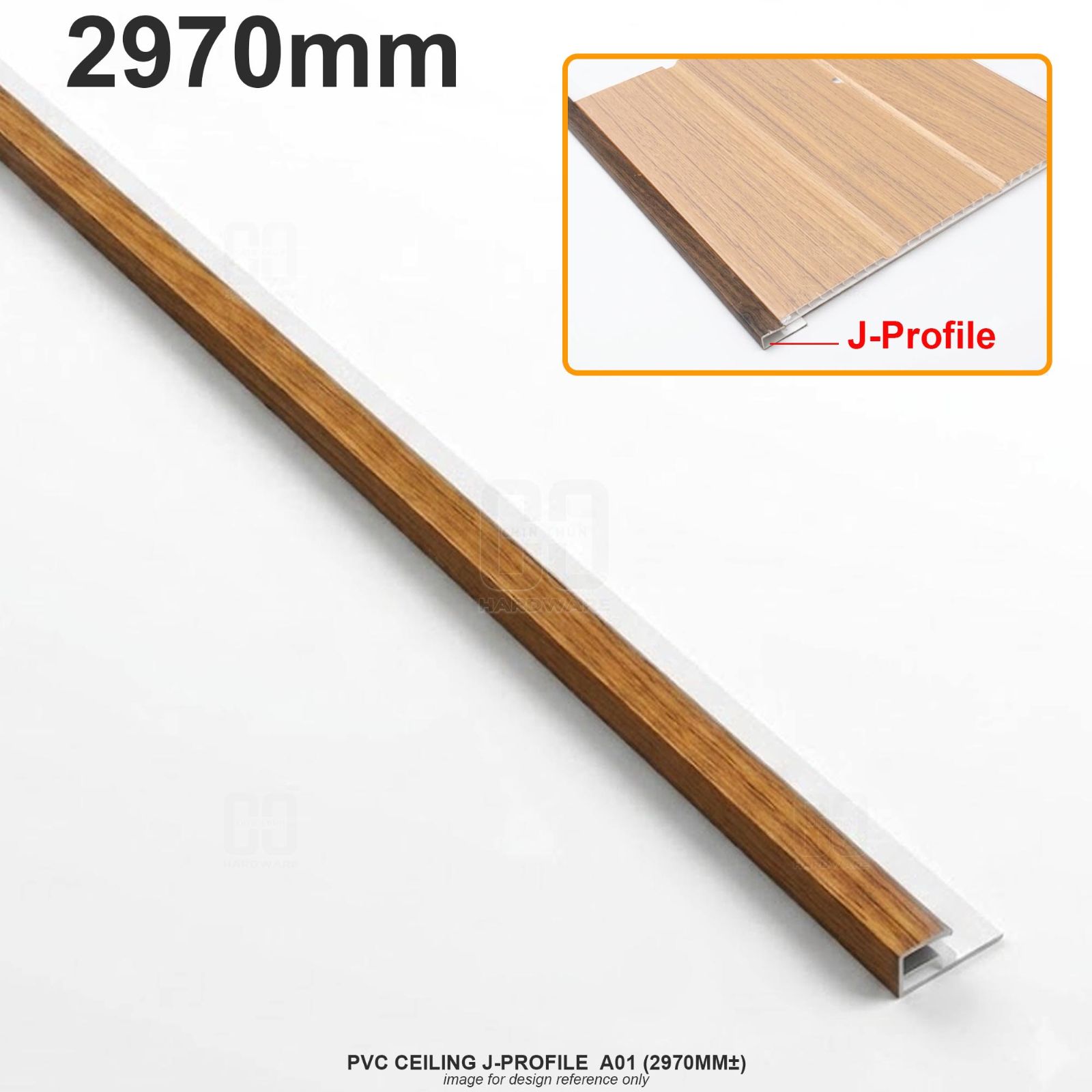 PVC CEILING J-PROFILE A01 (2970MM卤)