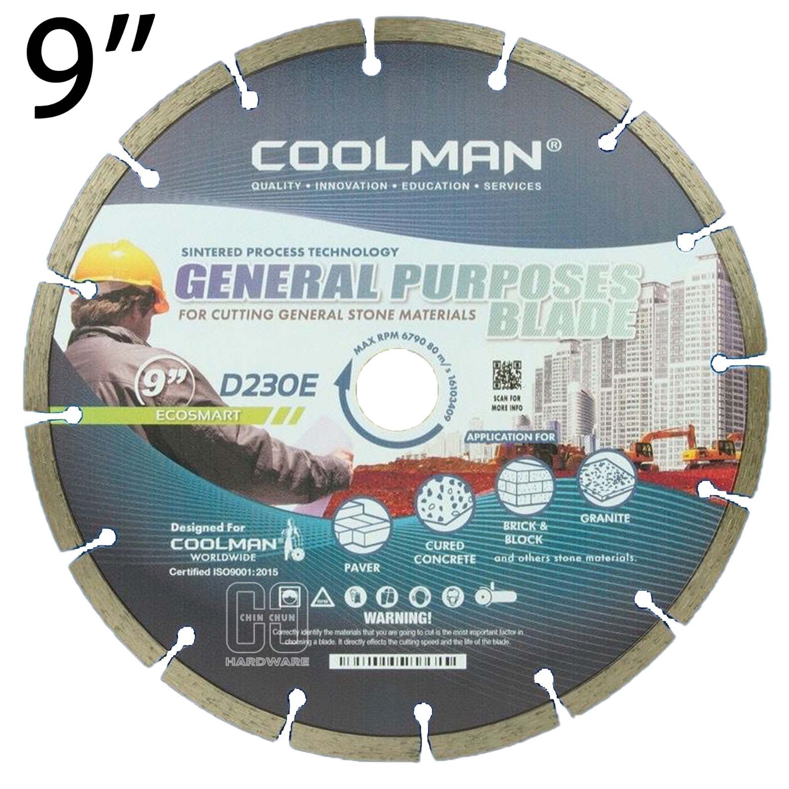 COOLMAN D230E SEGMENTED DRY BLADE ECONOMY 9"