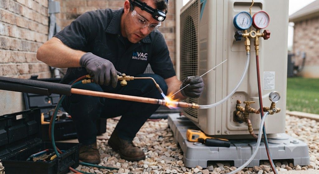 split AC brazing oxy acetylene HVAC method