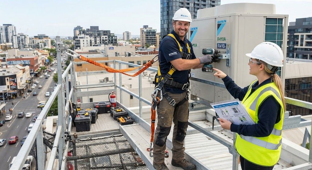 industrial HVAC safety harness procedures