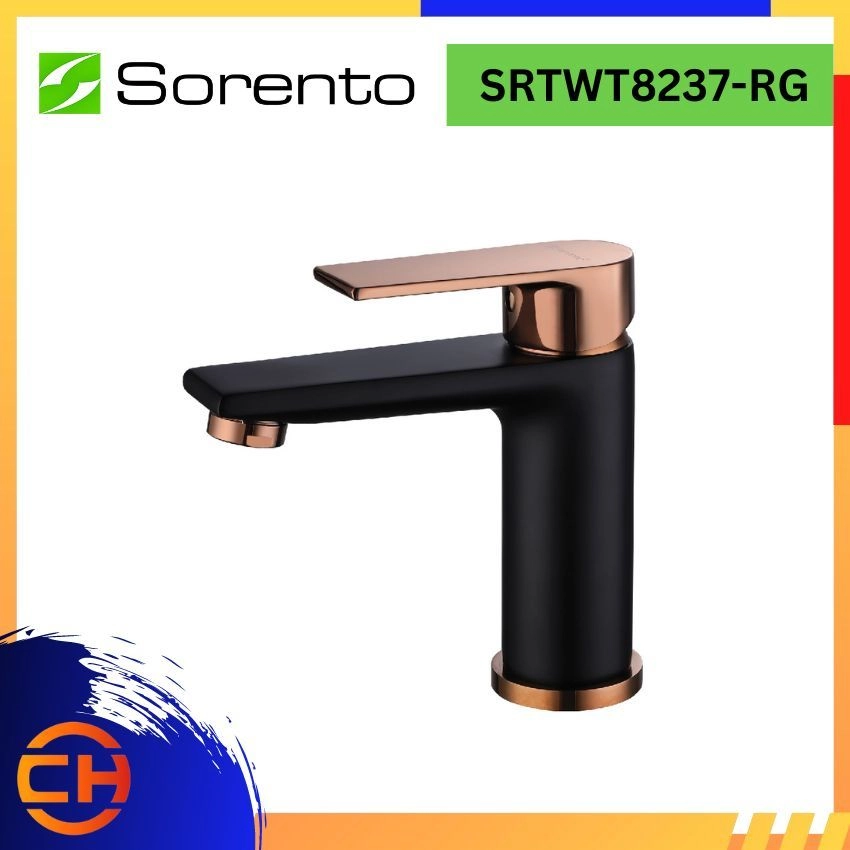 SORENTO BASIN MIXER TAP SRTWT8237-RG Basin Mixer Tap ( Rose Gold + Matt Black )