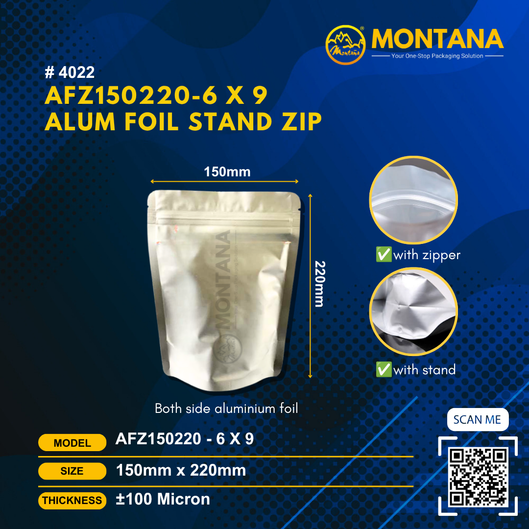 (4022) AFZ150220-6 x 9 ALUM FOIL STAND ZIP