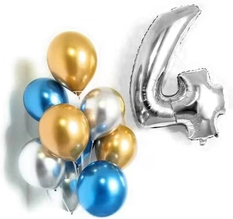 16inch Foil Balloon Number 4 - Silver (FB-16-4S)