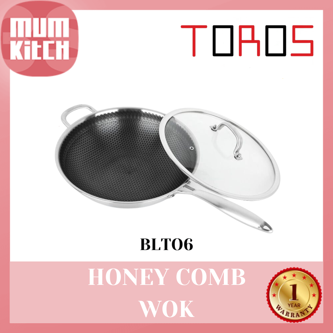 TOROS Honey Comb Wok 32cm Stainless Steel 304 BLT06