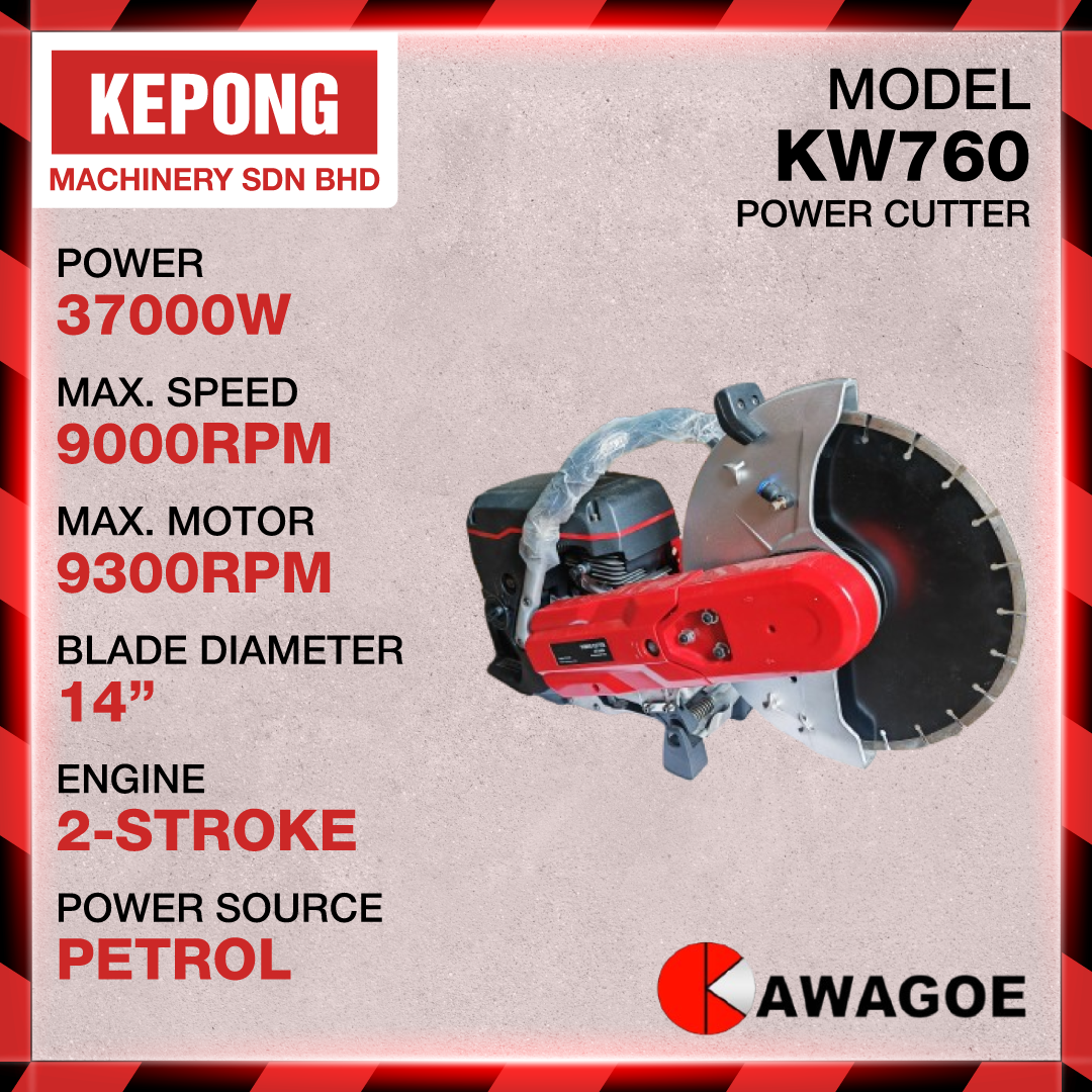 Kawagoe KW760 2 stroke engine power cutter 14"
