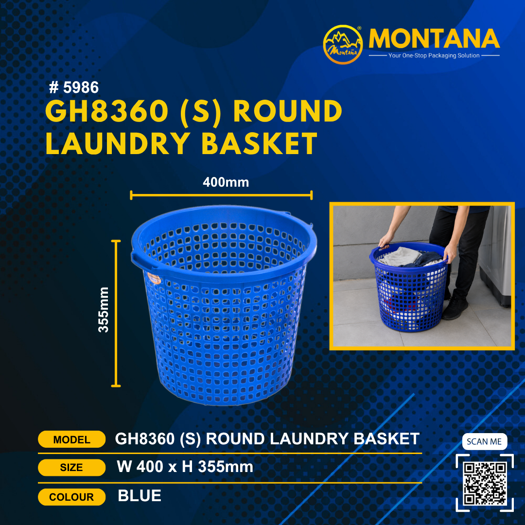 (5986) GH8360 (S) ROUND LAUNDRY BASKET