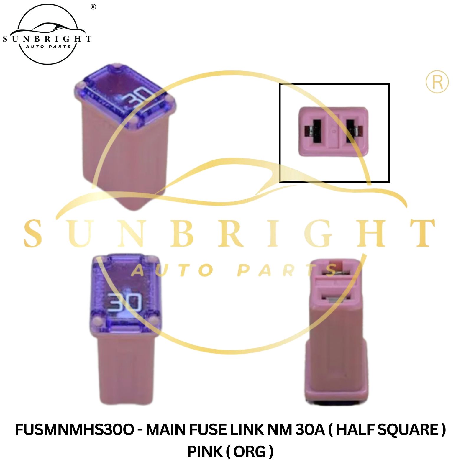 FUSMNMHS30O - MAIN FUSE LINK NM 30A ( HALF SQUARE ) PINK ( ORG )