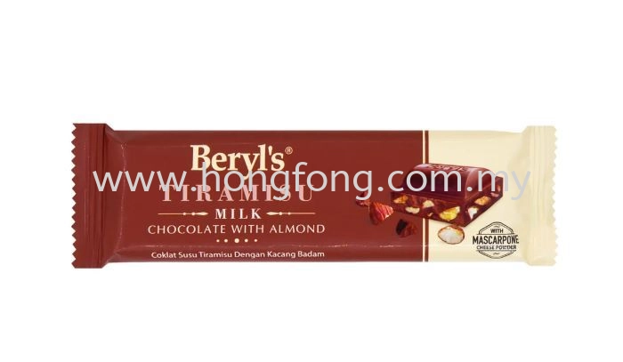 Beryl's Tiramisu Milk Chocolate Bar With Almond (40g)