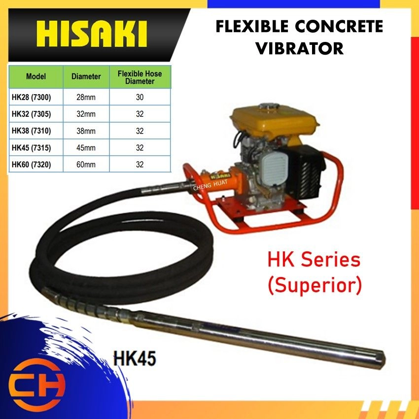 HISAKI FLEXIBLE CONCRETE VIBRATOR KH SERIES , ROBIN ENGINE EY20DU