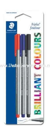 Staedtler Triplus Fineliner Set 3's (Blue ,Black, Red) 