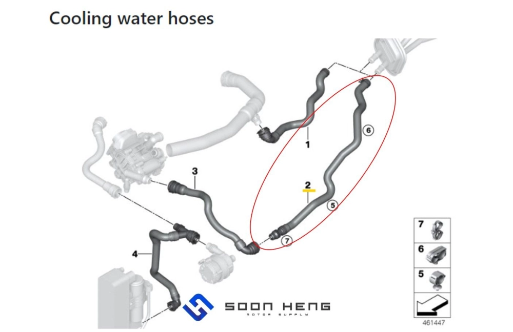 BMW F20, F30, F32 and F36 with Engine Code B38/ B48 - Coolant Hose (Original BMW)