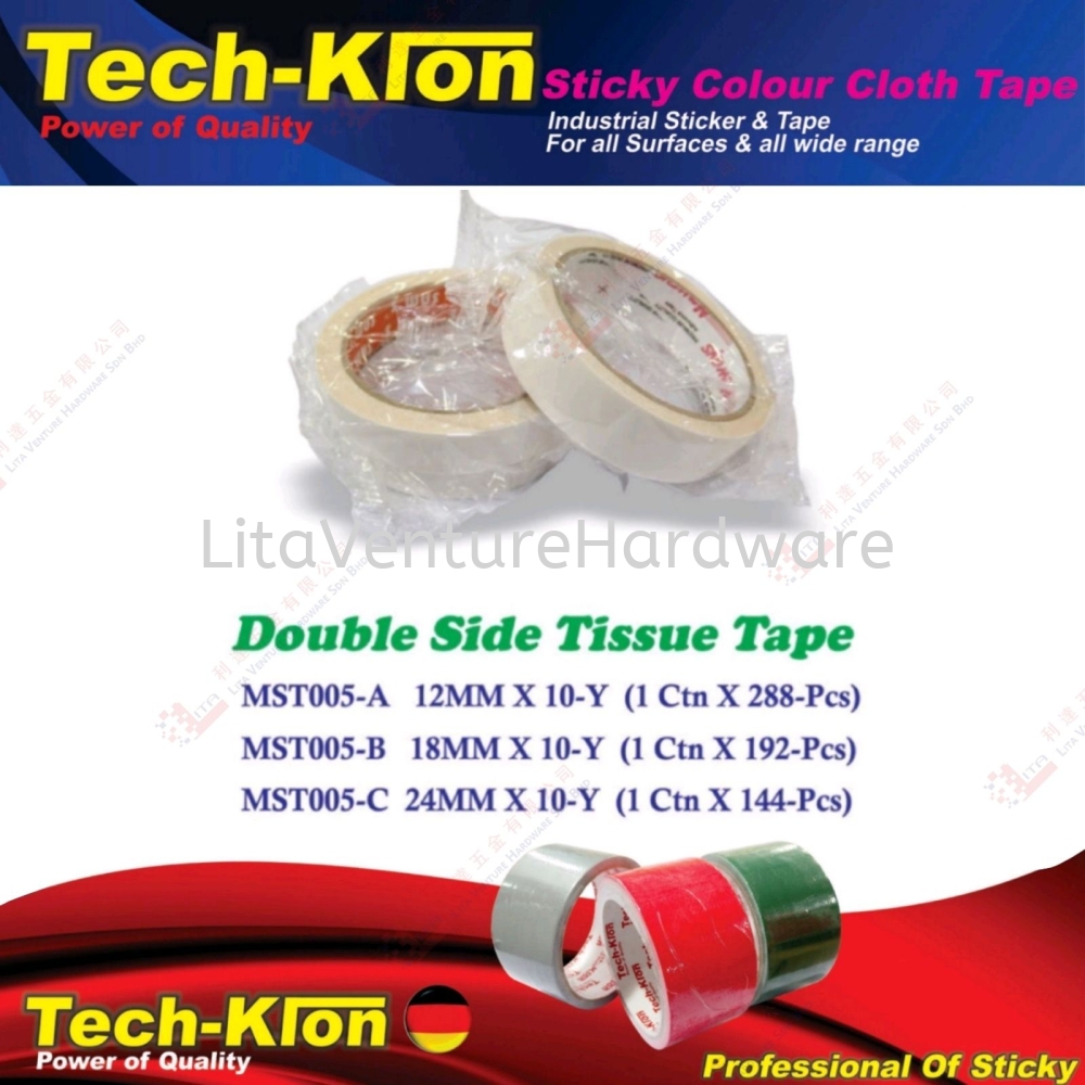 TECH KLON DOUBLE SIDE TISSUE TAPE - MST005A MST005B MST005C