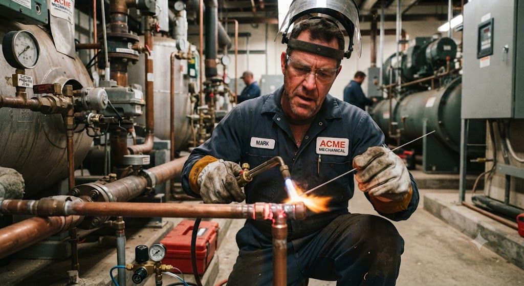 industrial refrigeration copper brazing method HVAC