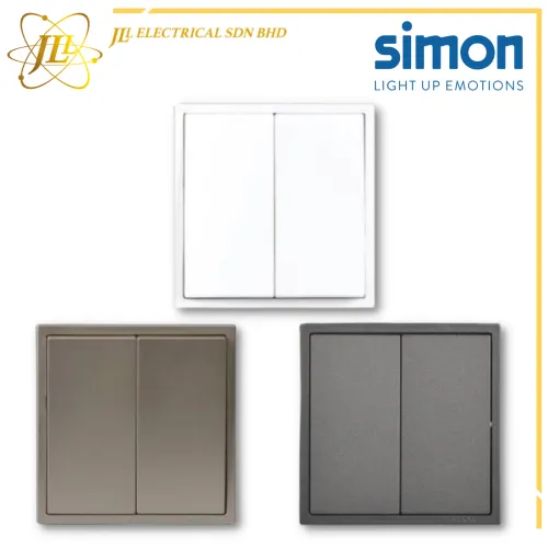 Simon Switch i7 701021/701022 16A 2 Gang 2 Way [1WAY/2WAY] [MATT WHITE/GOLDEN CHAMPAGNE/GRAPHITE BLACK]