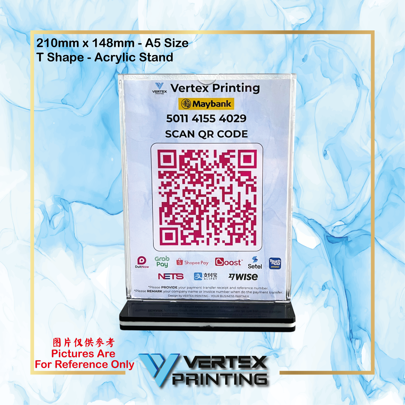 T Shape-Acrylic Stand 210mm x 148mm