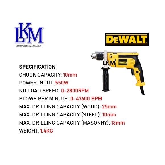 Dewalt DWD024K-B1 650W 13mm Hammer Drill