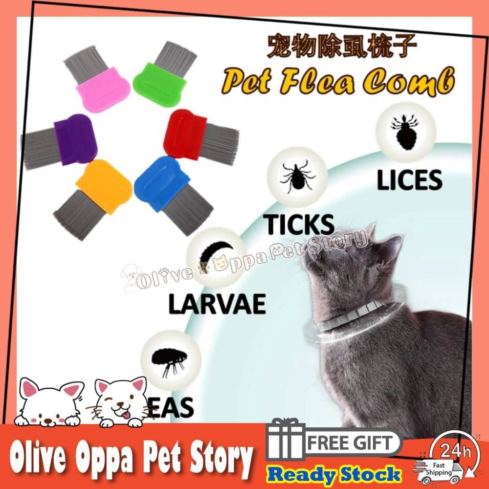 Pet Flea Comb Pet Dog Cat Grooming Cleaning Flea Remover Sikat Kutu Kucing 宠物除蚤梳 狗狗梳子 猫咪梳子 宠物除蚤梳子