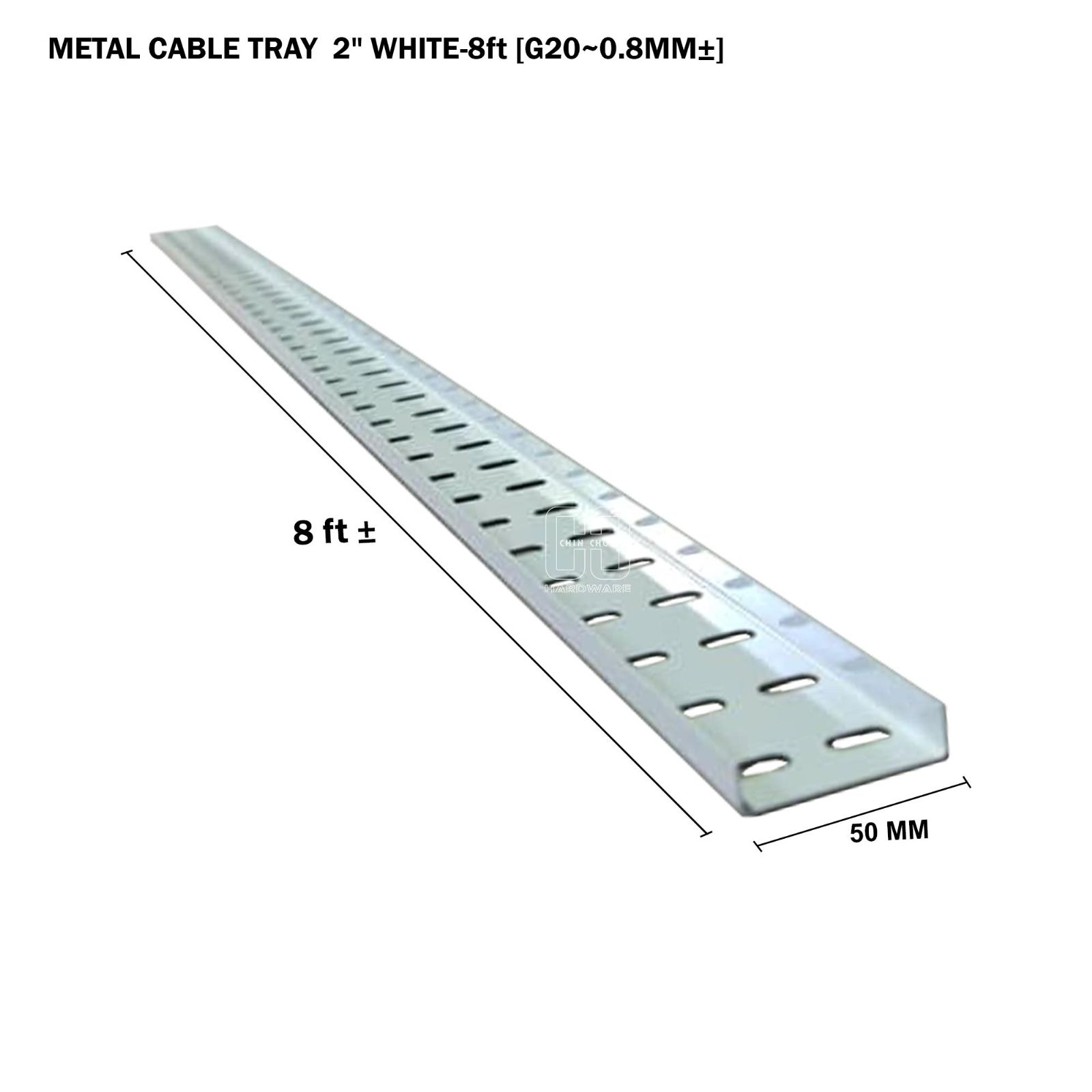 METAL CABLE TRAY 2" WHITE 8ft G20 0.8MM卤