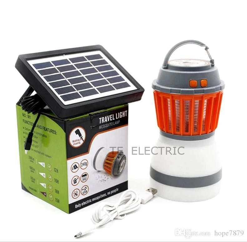 (4 IN 1) PORTABLE LED LIGHT + MOSQUITO KILLER + SOLAR USB CHARGING + RAINPROOF IP67 太阳能户外手提灯+杀蚊灯