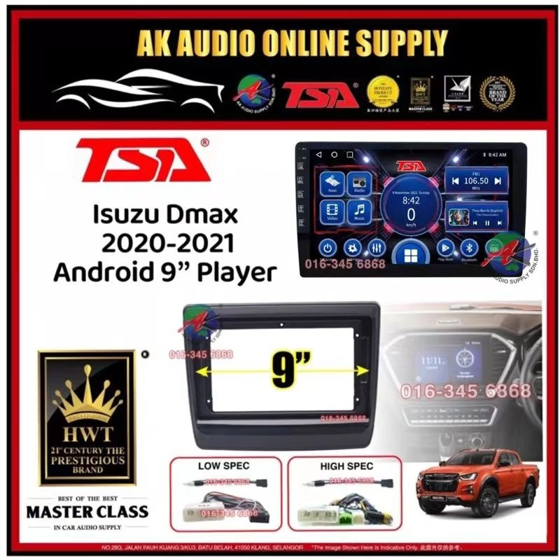 [ MTK 2+32GB ] TSA Isuzu D-Max Dmax 2020 - 2021 Android 9'' inch Car player Monitor