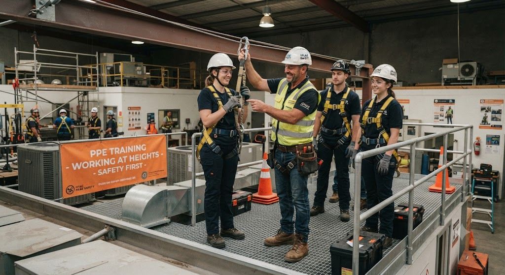 HVAC technician PPE training working at height